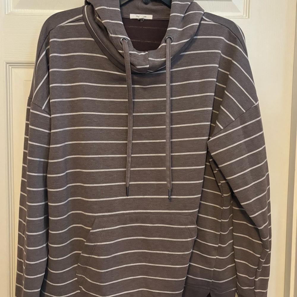 Maurices Cowl Neck Striped Hoodie